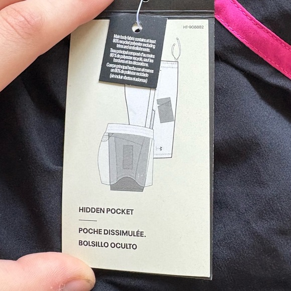 NWT Medium Under Armour Black & Pink Athletic Shorts Moisture-Wicking Fabric - Picture 11 of 13